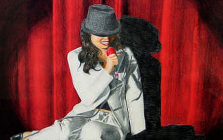 Miss Tran pencil crayon art