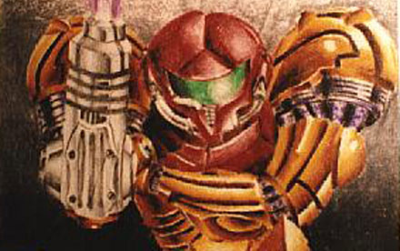 Samus Aran (Metroid) envelope art